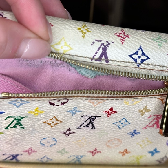 Louis Vuitton White Multicolor Joey Bifold Wallet - Picture 8 of 15